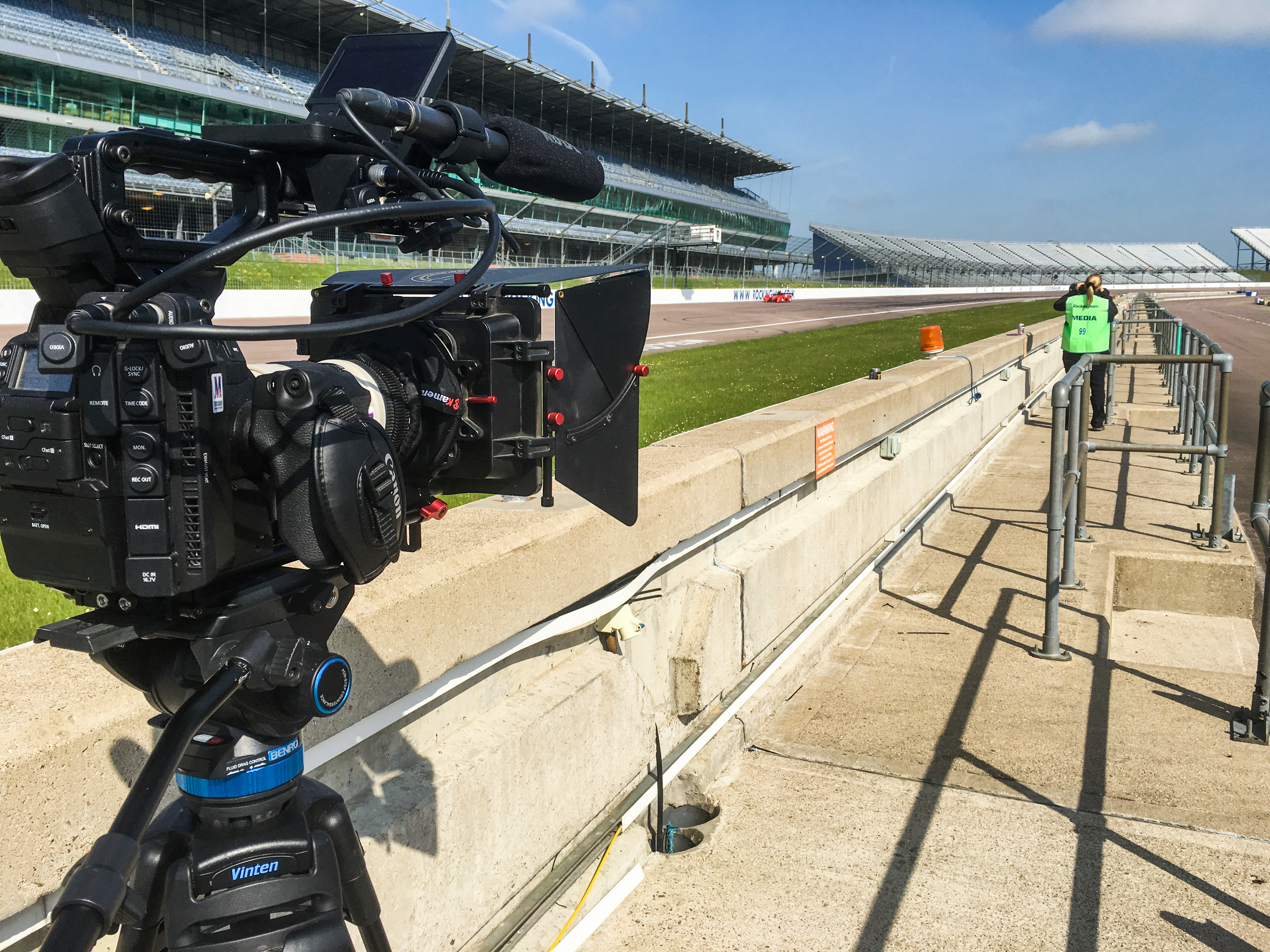 Our Canon C300 Mk2 out filming at Rockingham race circuit